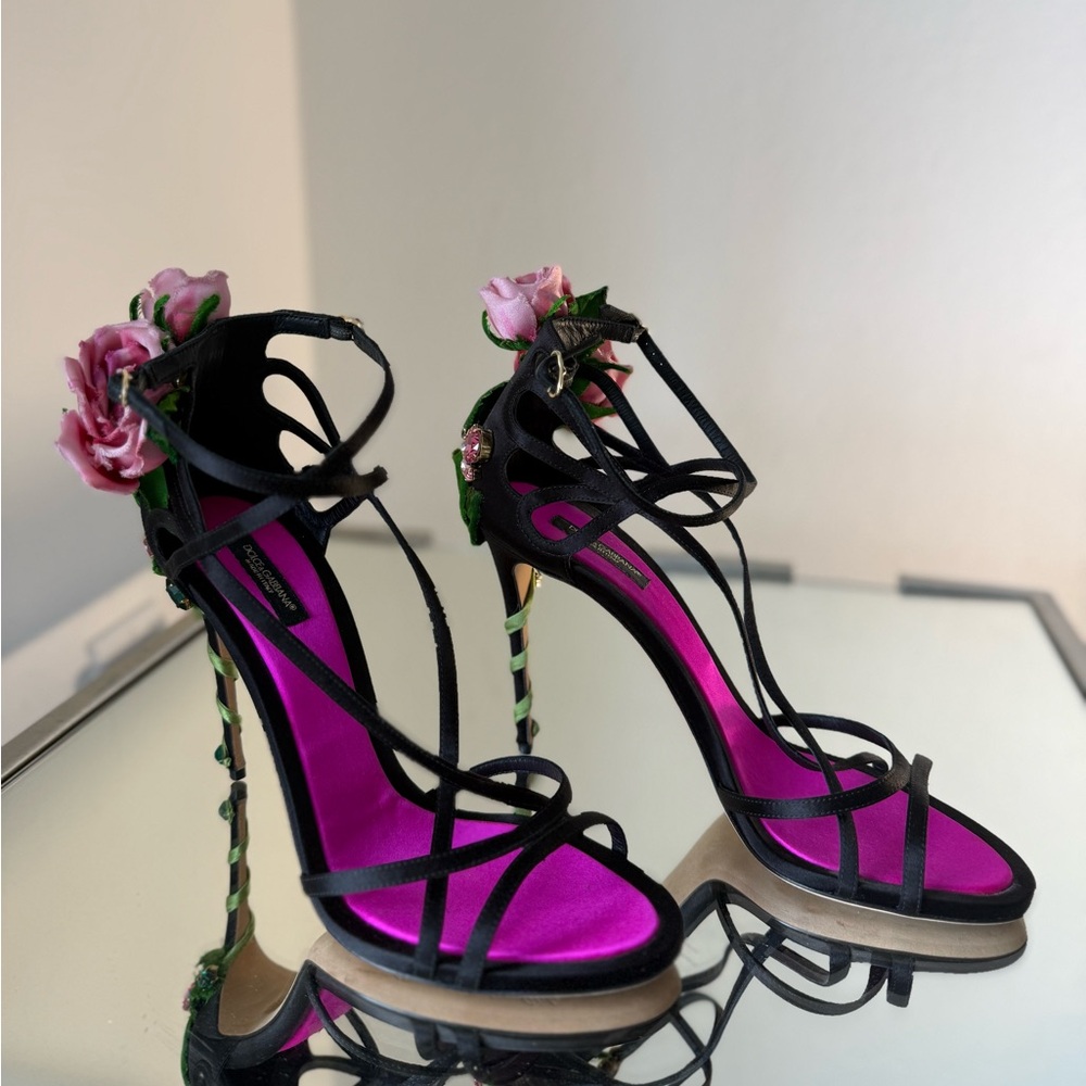 New DOLCE & GABBANA Rose Keira Sandals 40 - Picture 6 of 13